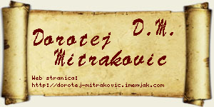 Dorotej Mitraković vizit kartica